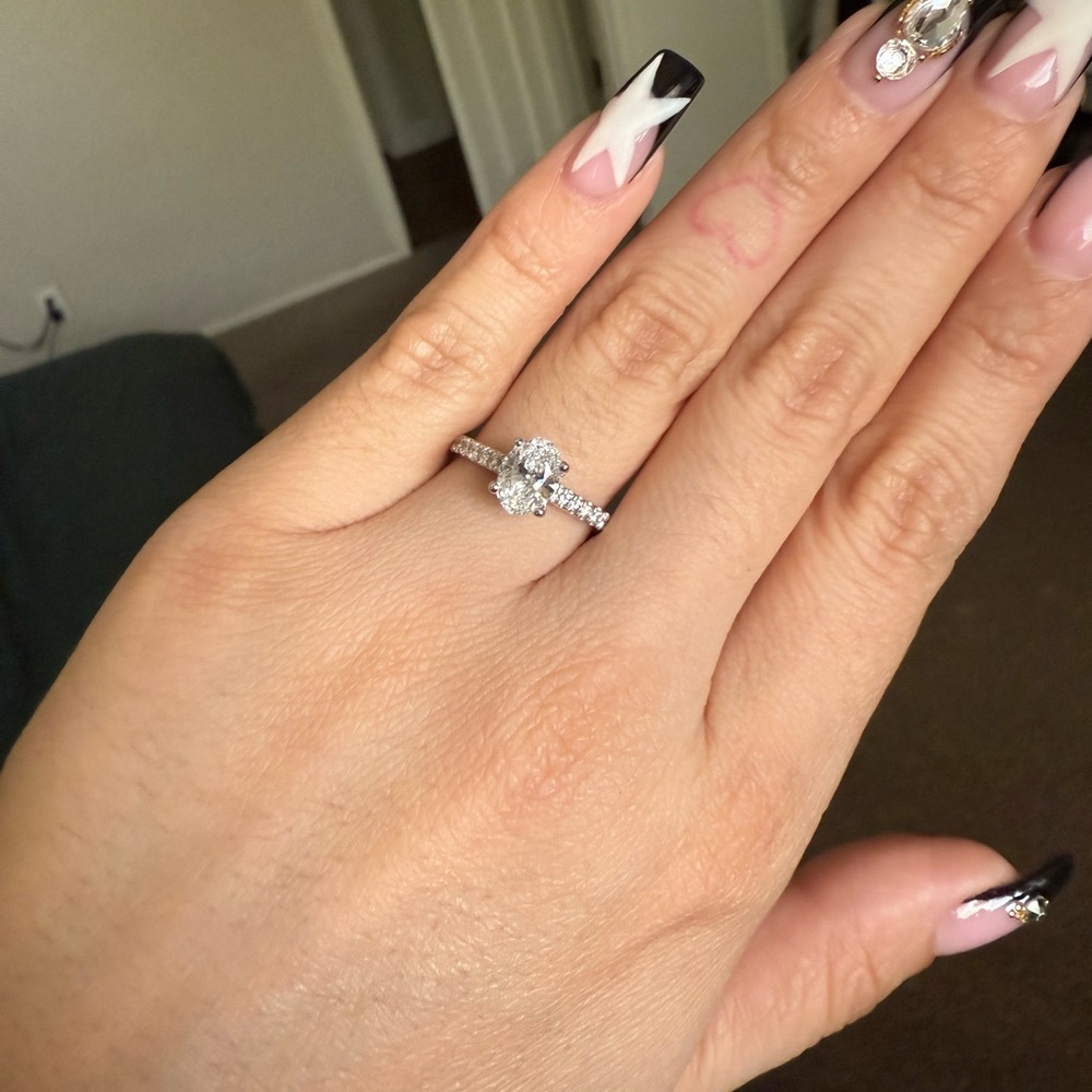 JCPenney Silver and White Gemstone Ring